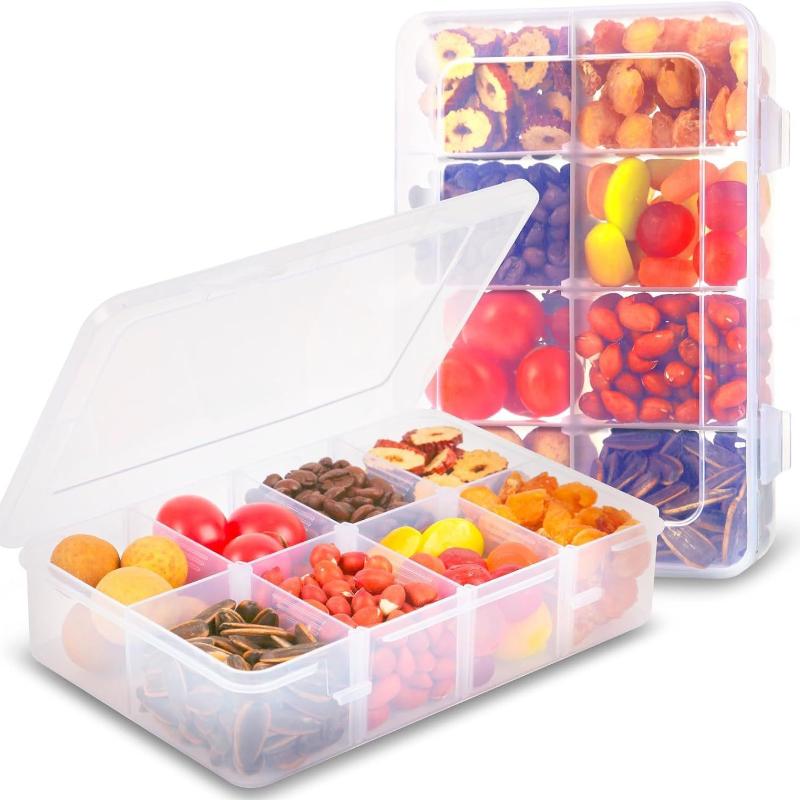 Food Snacks Box - 8칸 스낵 박스 용기, 플라스틱 보관함,