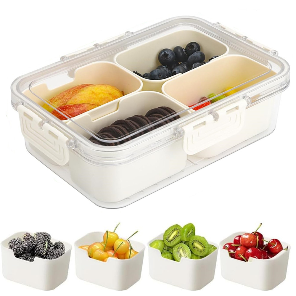 Food Snacks Box - 휴대용 식품 보관함, 스낵 보관함, 뚜껑이