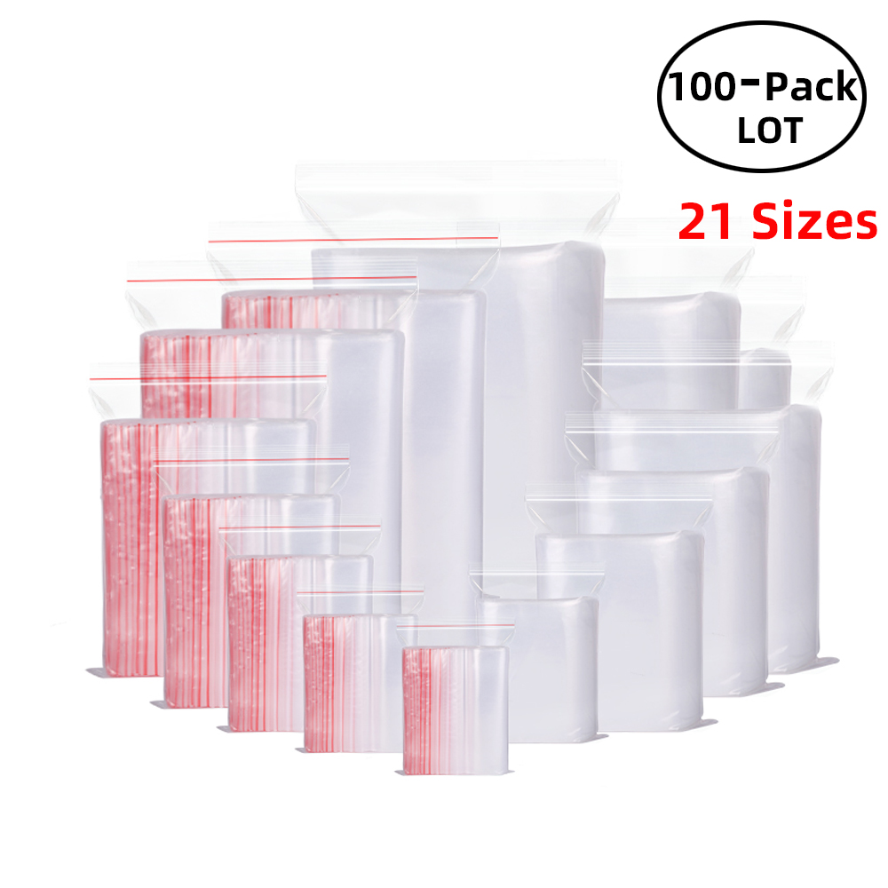 Food Z - 100 개/갑 Resealable 지퍼 잠금 가방