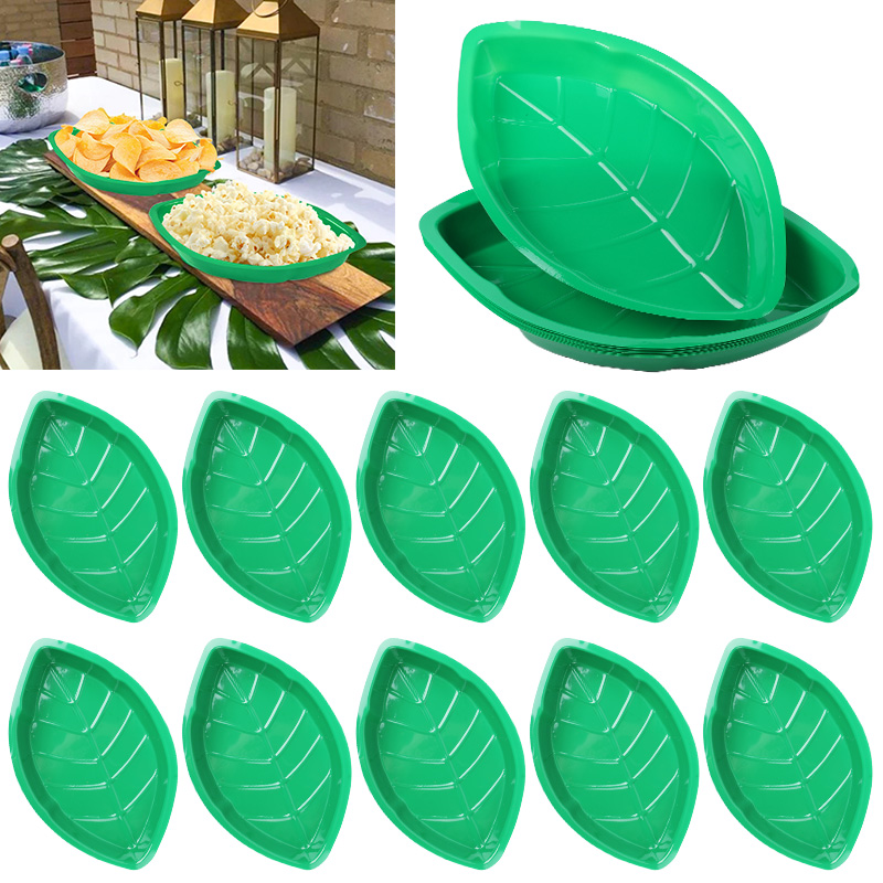 Food Snacks That Are Green - 6Pcs 녹색 팜 리프 플레이트 스낵