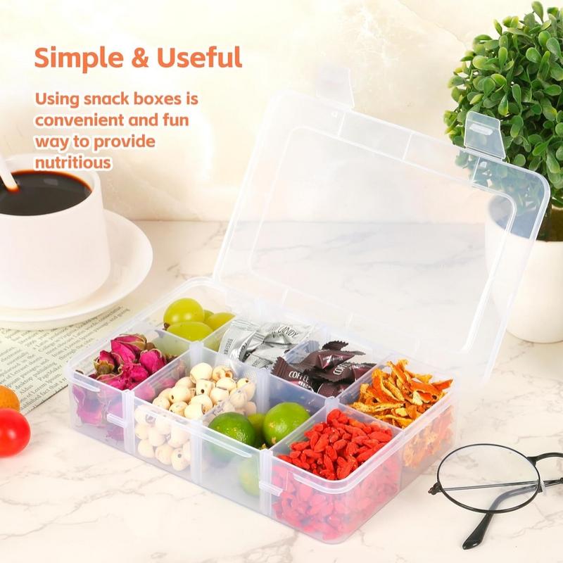 8칸 스낵 박스 용기, 플라스틱 보관함, 조절 가능한  - Food Snacks Box 리뷰 및 가격