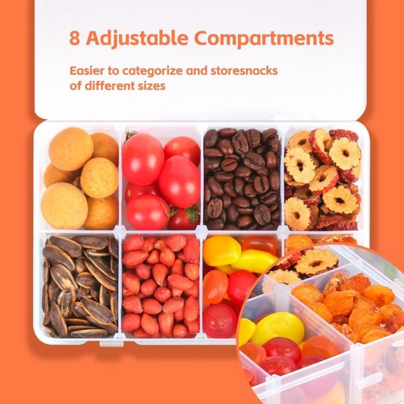 8칸 스낵 박스 용기, 플라스틱 보관함, 조절 가능한  - Food Snacks Box 리뷰 및 가격