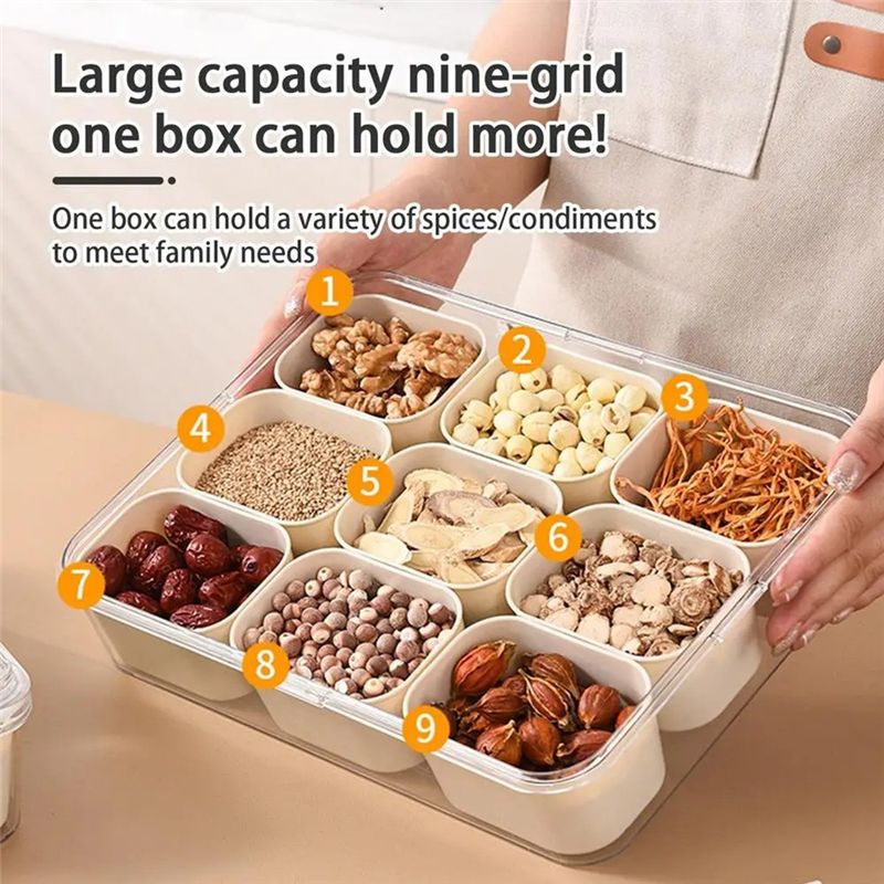 9칸 분리형 서빙 트레이(뚜껑 포함) 휴대용 스낵 박스 - Food Snacks Box 리뷰 및 가격