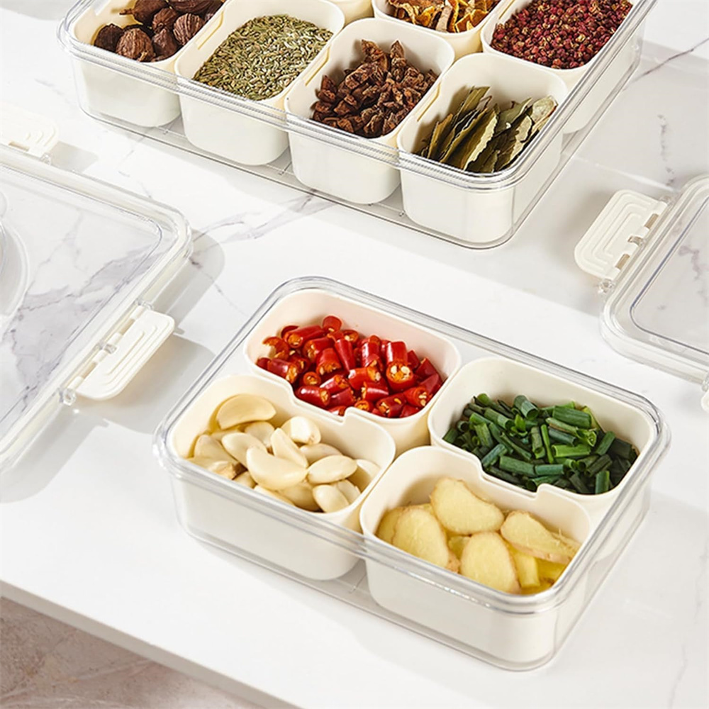 휴대용 식품 보관함, 스낵 보관함, 뚜껑이 있는 4칸, - Food Snacks Box 리뷰 및 가격
