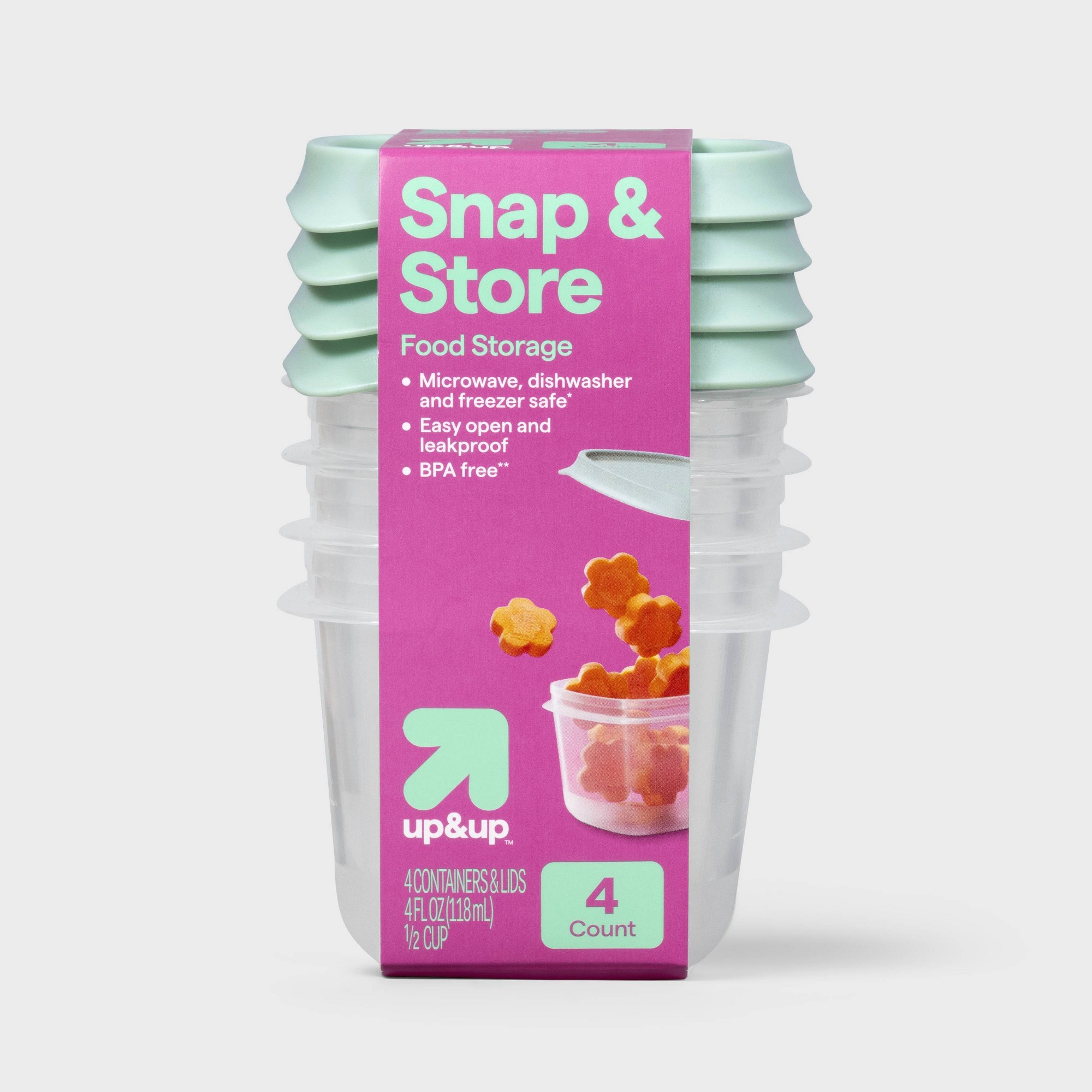 4ct 미니 사각형 하프컵 식품 보관 용기, BPA 프 - Food Prep Snacks 리뷰 및 가격