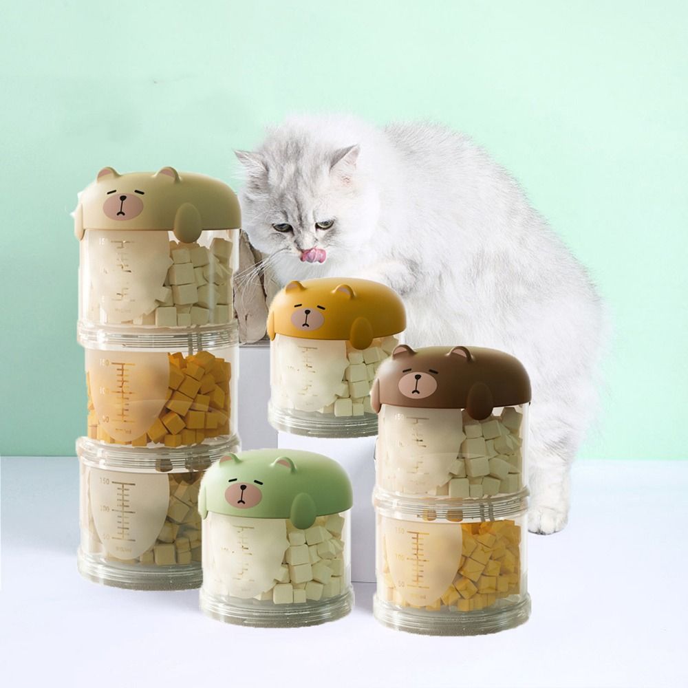 실용적인 플라스틱 다층 고양이 사료 상자 방습 귀여운  - Food Snacks Box 리뷰 및 가격