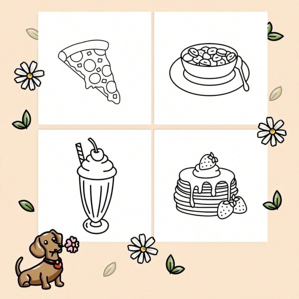 음식과 간식 색칠 공부 책 대담하고 쉬운 24페이지 성 - Food And Snacks Coloring Book Bold And Easy 리뷰 및 가격